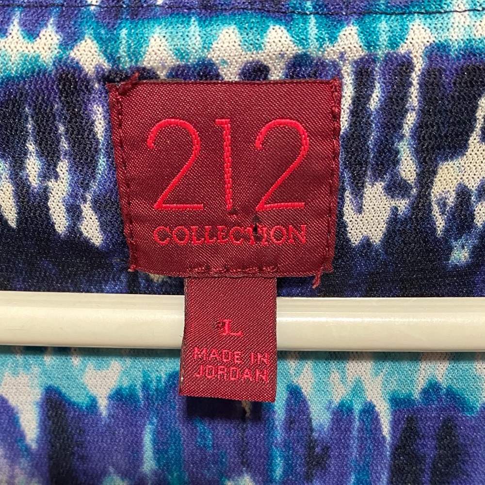 212 Collection Blue Multi-Patterned Cowl Neck Tank Spring - Picture 2 of 8